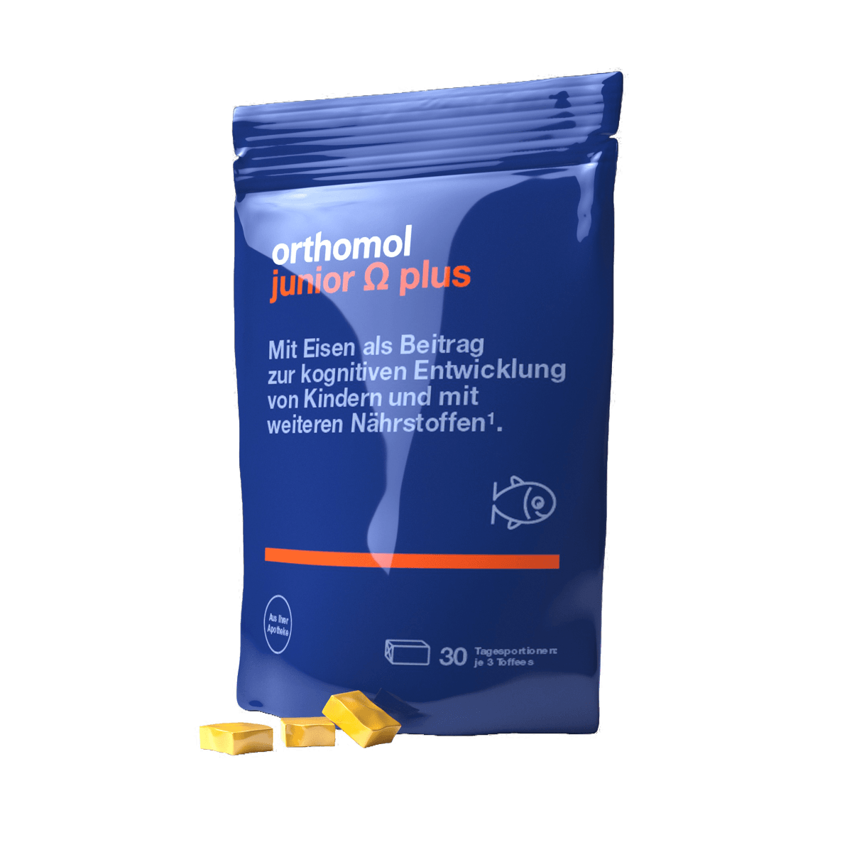 Вітамінно-мінеральний комплекс для дітей (жувальні іриски) Orthomol Junior Omega Plus, 30 днів