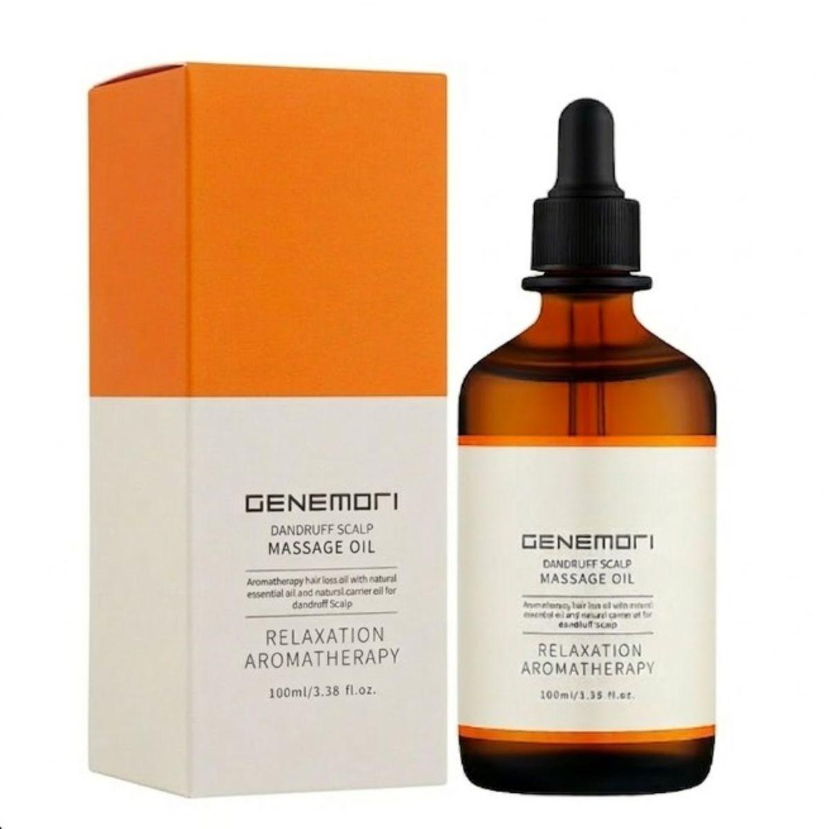 GENEMORI Dandruf Scalp Massage Oil - Релаксаційна ароматерапевтична масажна олія для шкіри голови з лупою, 100 мл