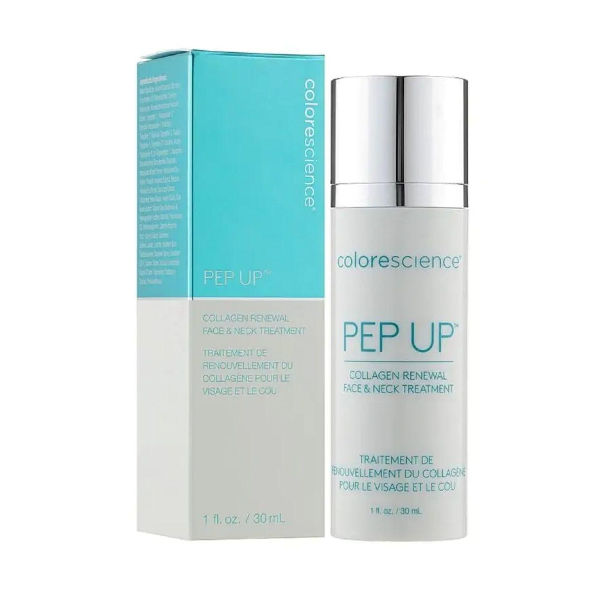 Крем для обличчя й шиї, що стимулює вироблення колагену Colorescience Pep Up Collagen Renewal Face & Neck Treatment, 30 мл Крем для обличчя й шиї, що стимулює вироблення колагену Colorescience Pep Up Collagen Renewal Face & Neck Treatment, 30 мл