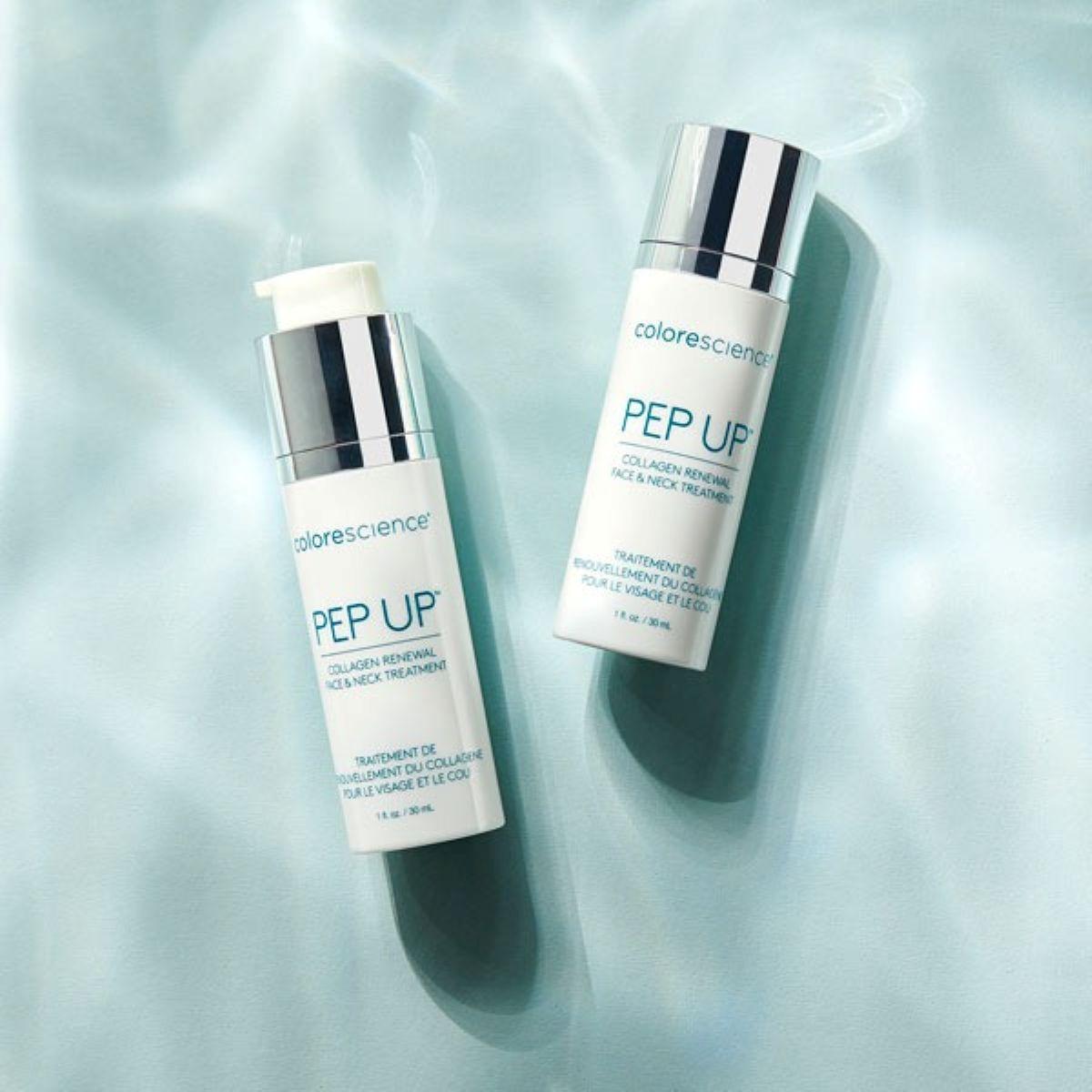 Крем для обличчя й шиї, що стимулює вироблення колагену Colorescience Pep Up Collagen Renewal Face & Neck Treatment, 30 мл Крем для обличчя й шиї, що стимулює вироблення колагену Colorescience Pep Up Collagen Renewal Face & Neck Treatment, 30 мл